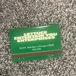 Vintage Lettuce Entertain You Enterprises Matchbook Pump Room